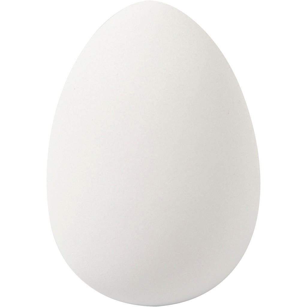 Egg, H: 8 cm, dia. 5,5 cm, white, 8 pc/ 1 pack