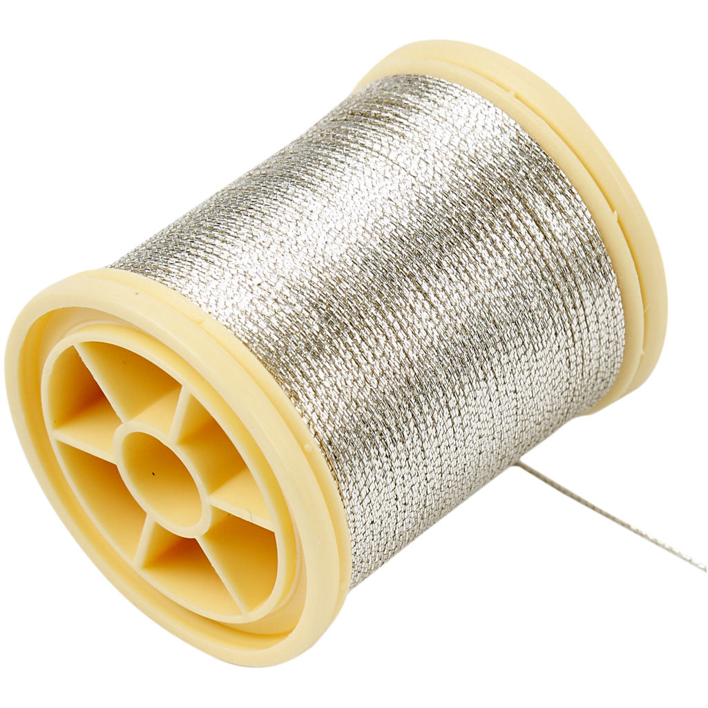 DMC Metallic Thread, thickness 0,36 mm, silver, 40 m/ 1 roll