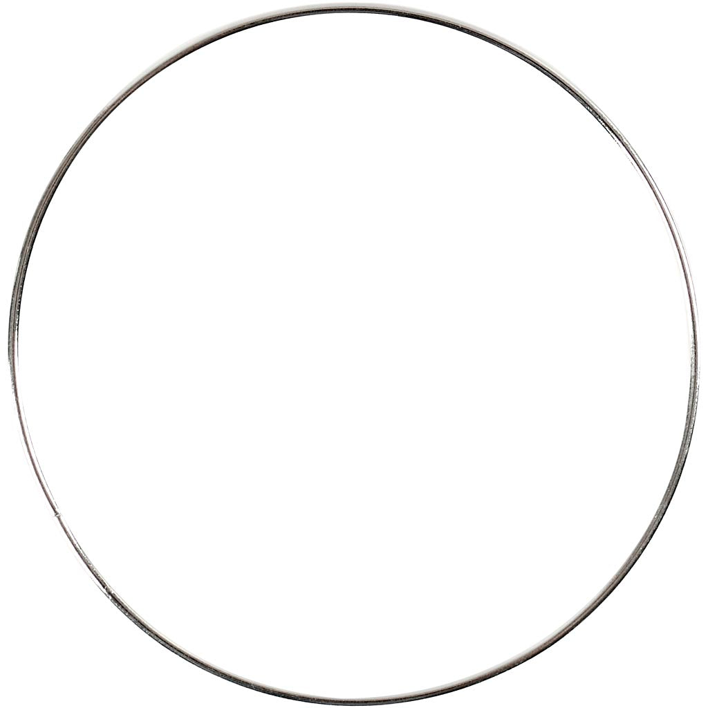 Metal Wire Ring, dia. 10 cm, thickness 2 mm, white, 10 pc/ 1 pack