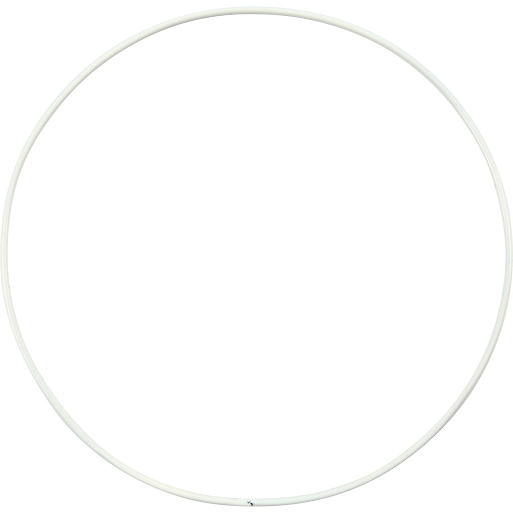 Metal Wire Ring, dia. 10 cm, thickness 2 mm, white, 10 pc/ 1 pack