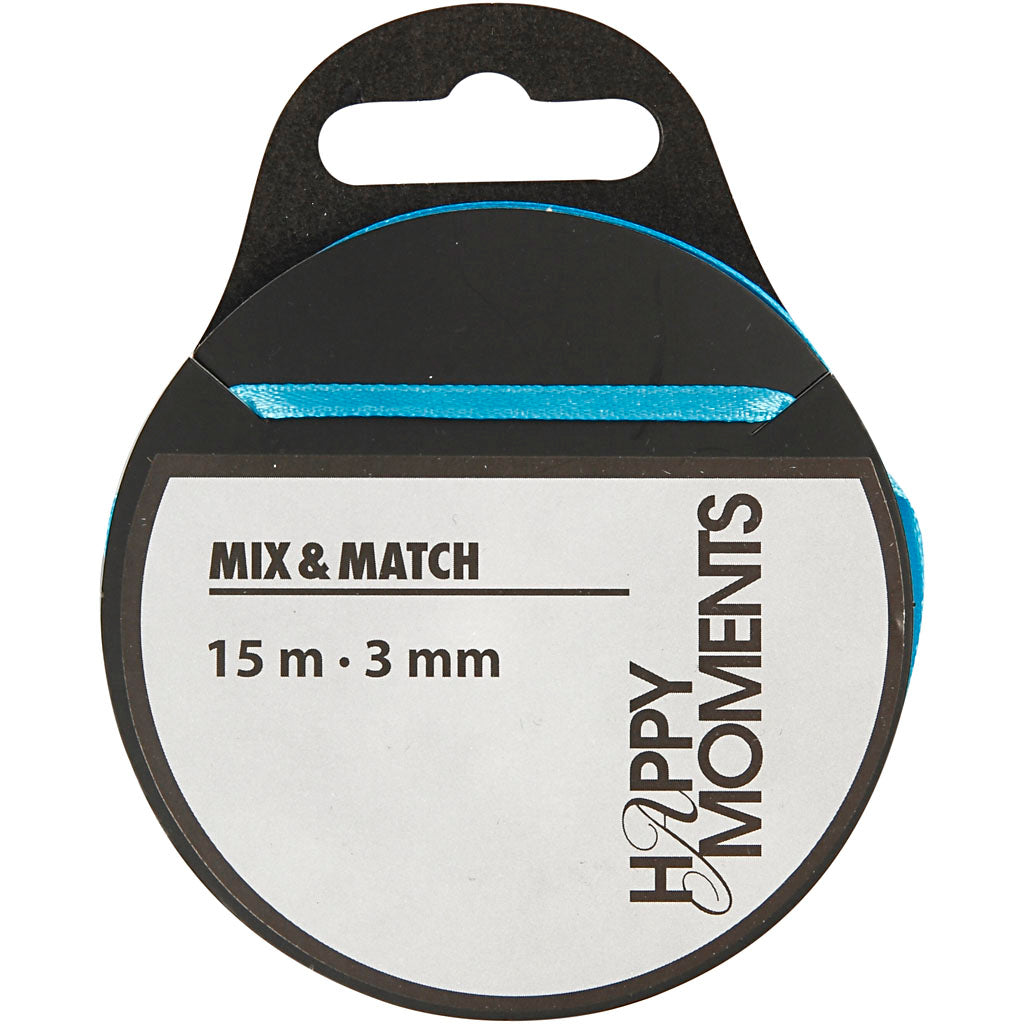 Satin Ribbon, W: 3 mm x 15m roll