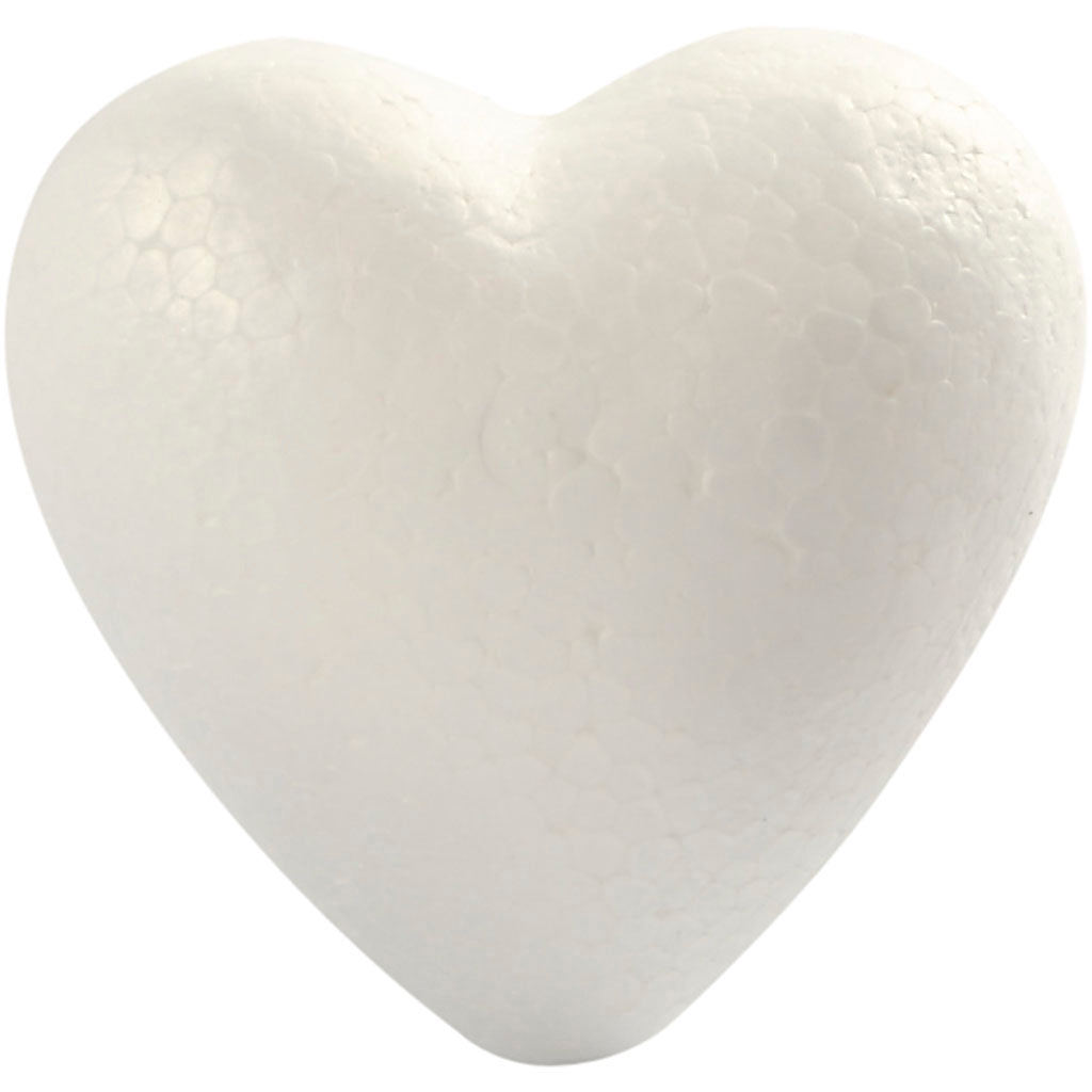 Heart, H: 8 cm, D. 4,5 cm, W: 8 cm, white, 5 pc/ 1 pack