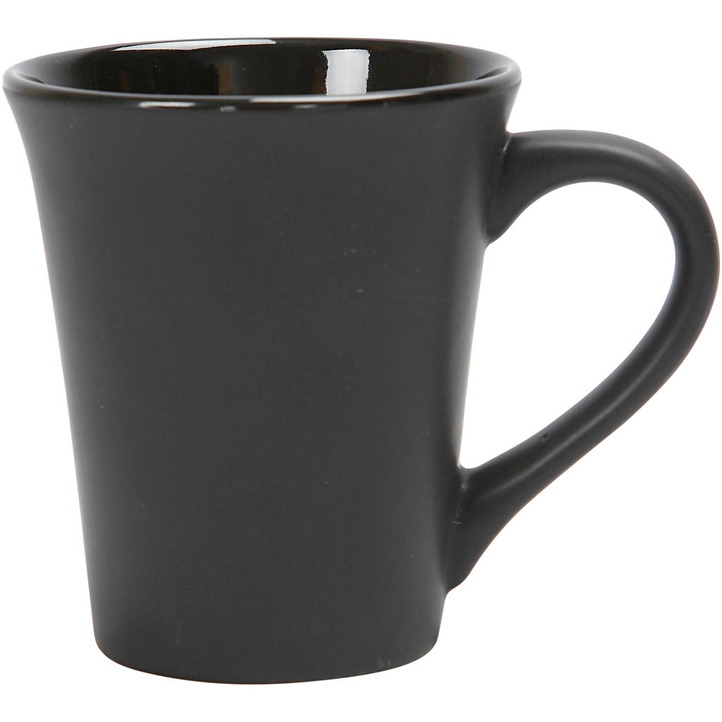 Mug, H: 10 cm, dia. 5,9-8,7 cm, black, 1 pc