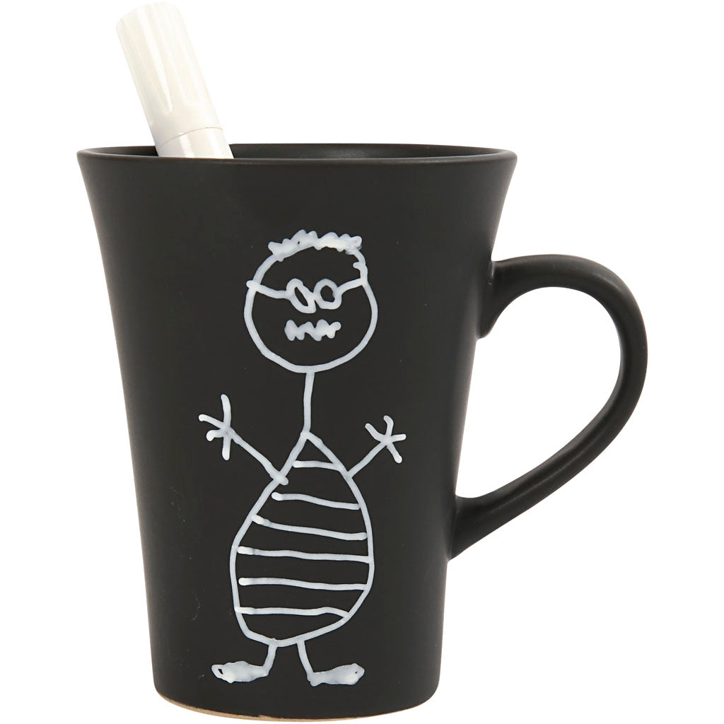 Mug, H: 10 cm, dia. 5,9-8,7 cm, black, 1 pc