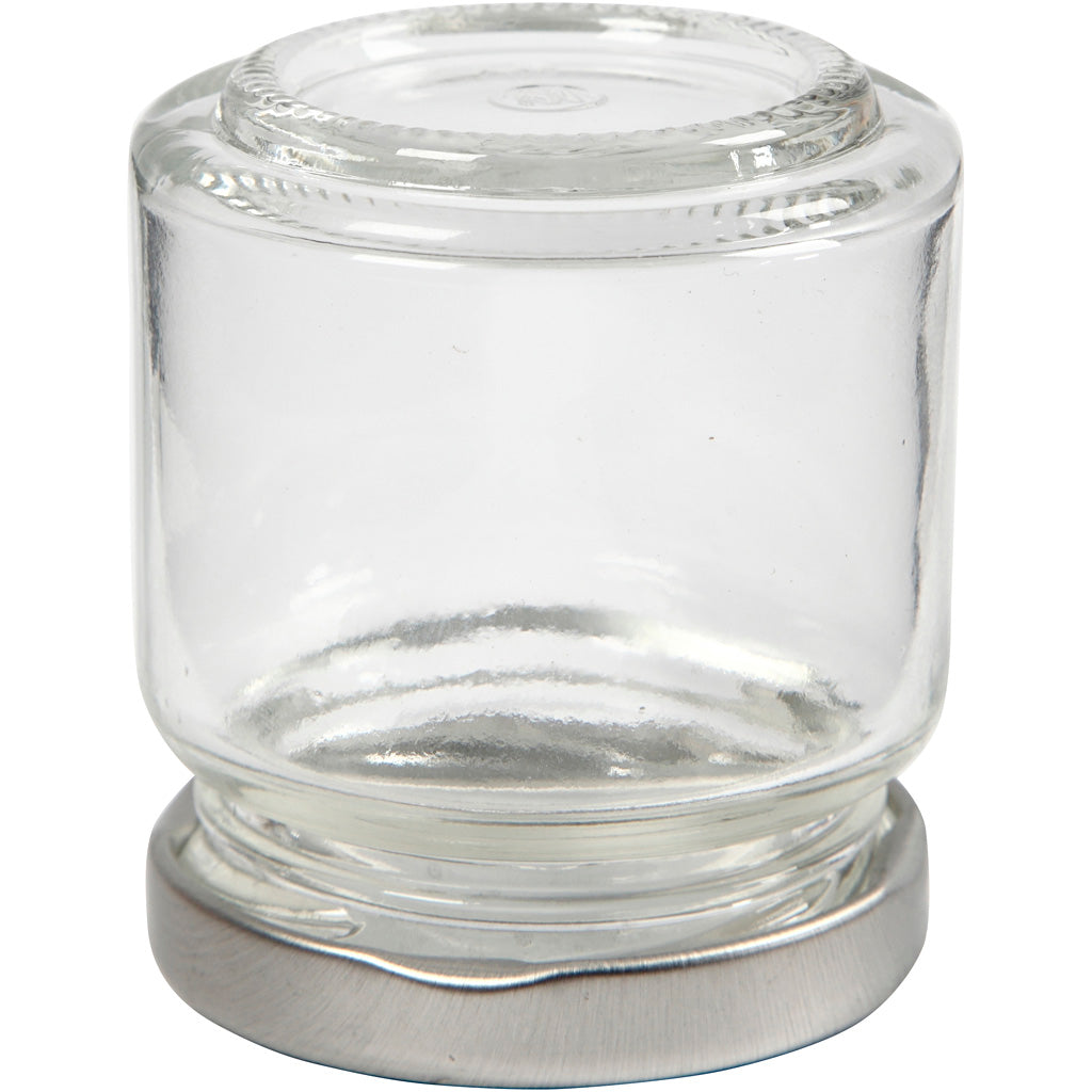 Storage Glass Jar, H: 6,5 cm, dia. 5,7 cm, 100 ml, transparent, 12 pc/ 1 pack