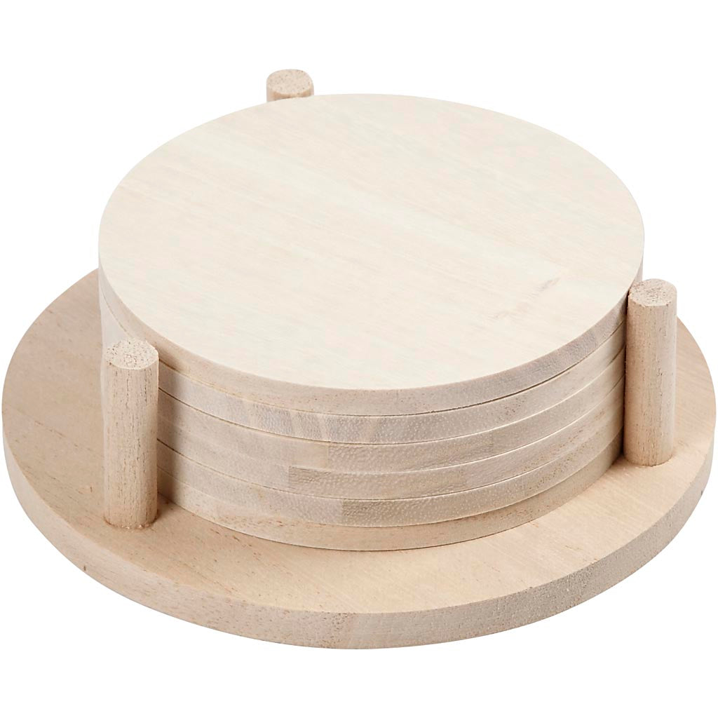 Coaster Slices, dia. 9,5 cm, thickness 5 mm, 6 pc/ 1 pack
