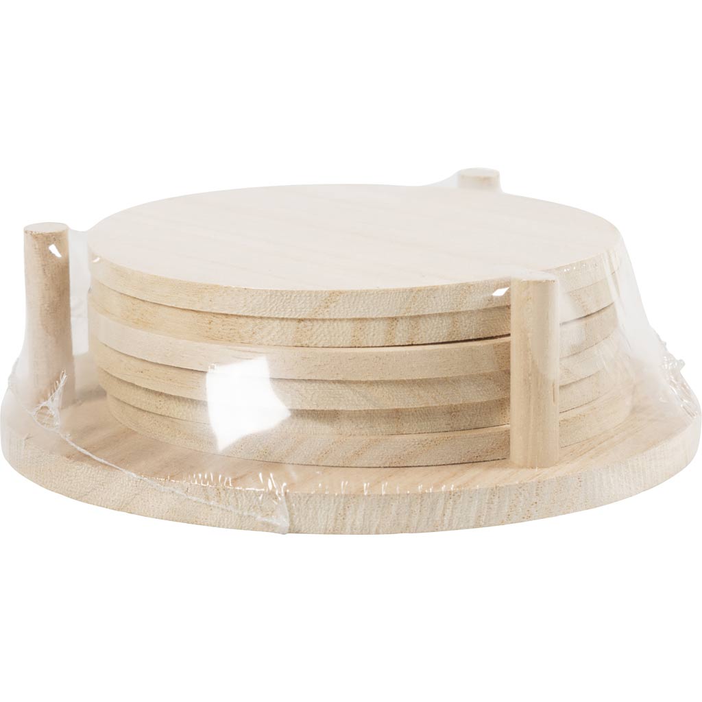 Coaster Slices, dia. 9,5 cm, thickness 5 mm, 6 pc/ 1 pack