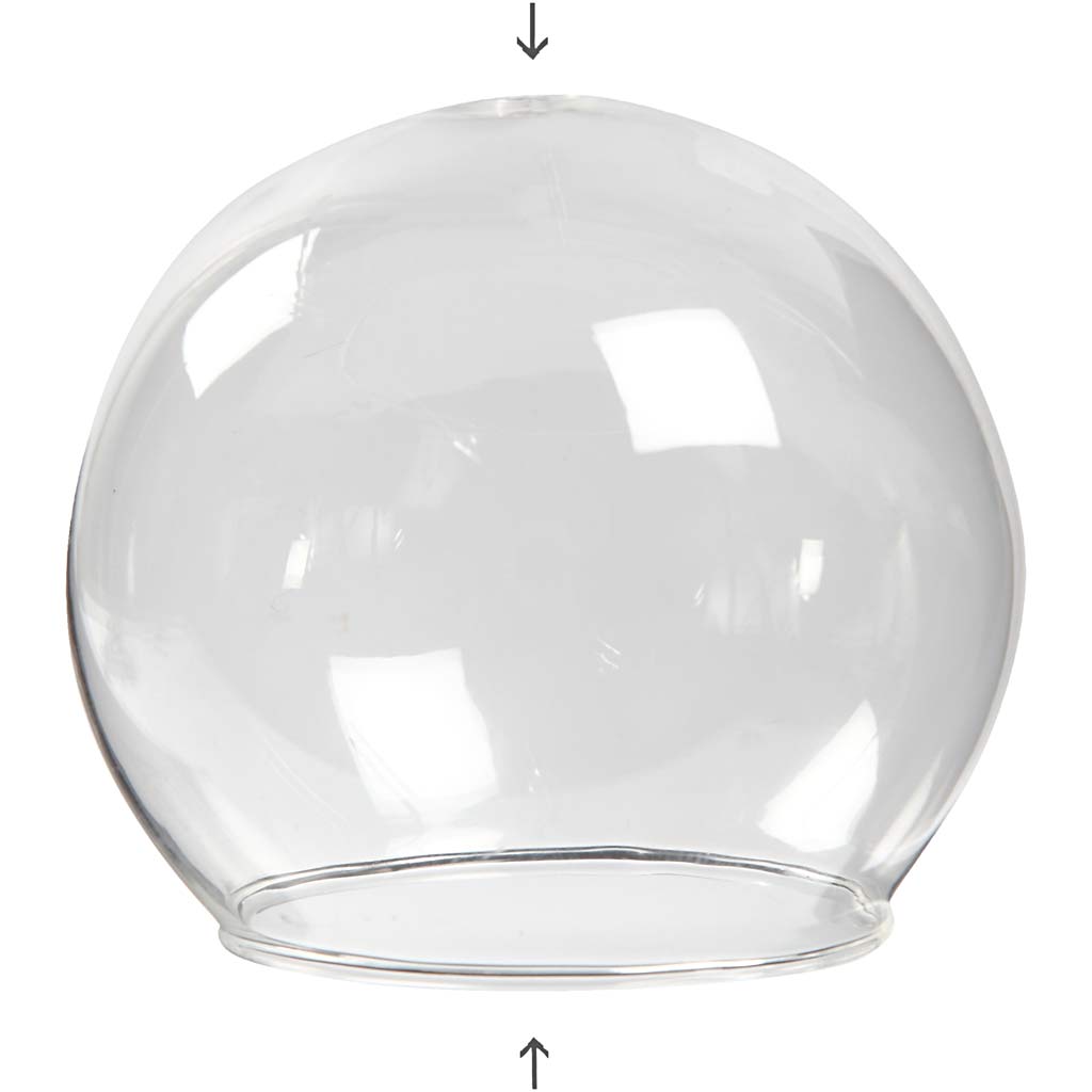 Clear Glass Baseless Hanging Bauble, dia. 8 cm, hole size 5 cm, transparent, 4 pc/ 1 pack