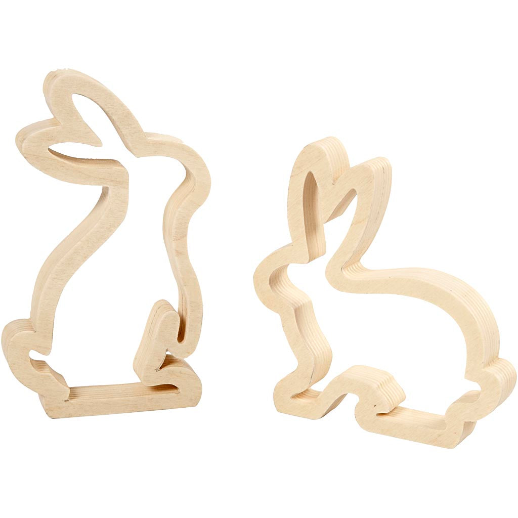 Bunnies, H: 14 cm, D. 2 cm, W: 13 cm, 2 pc/ 1 pack