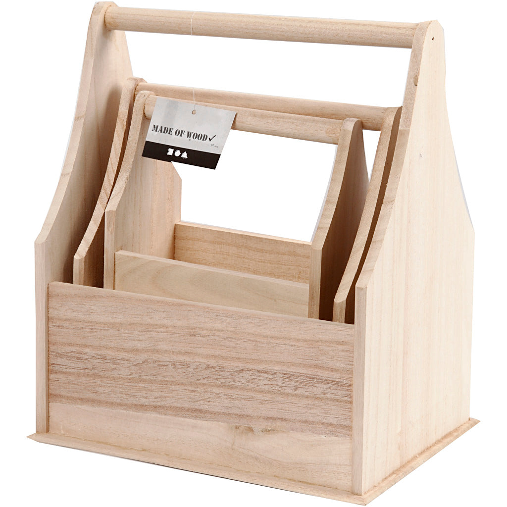 Bottle holder or wood basket - set of 3 pcs.