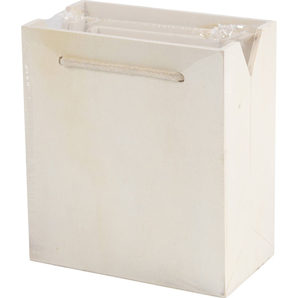Bag of wood with handle of heavy rope - set of 3 pcs.