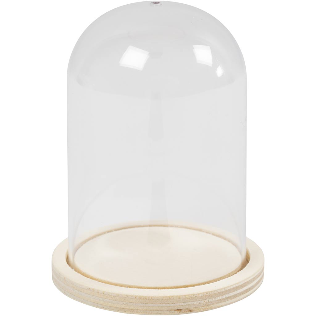 Bell on wooden base, H: 9,5 cm, dia. 6 cm, hole size 3 mm, 1 pc