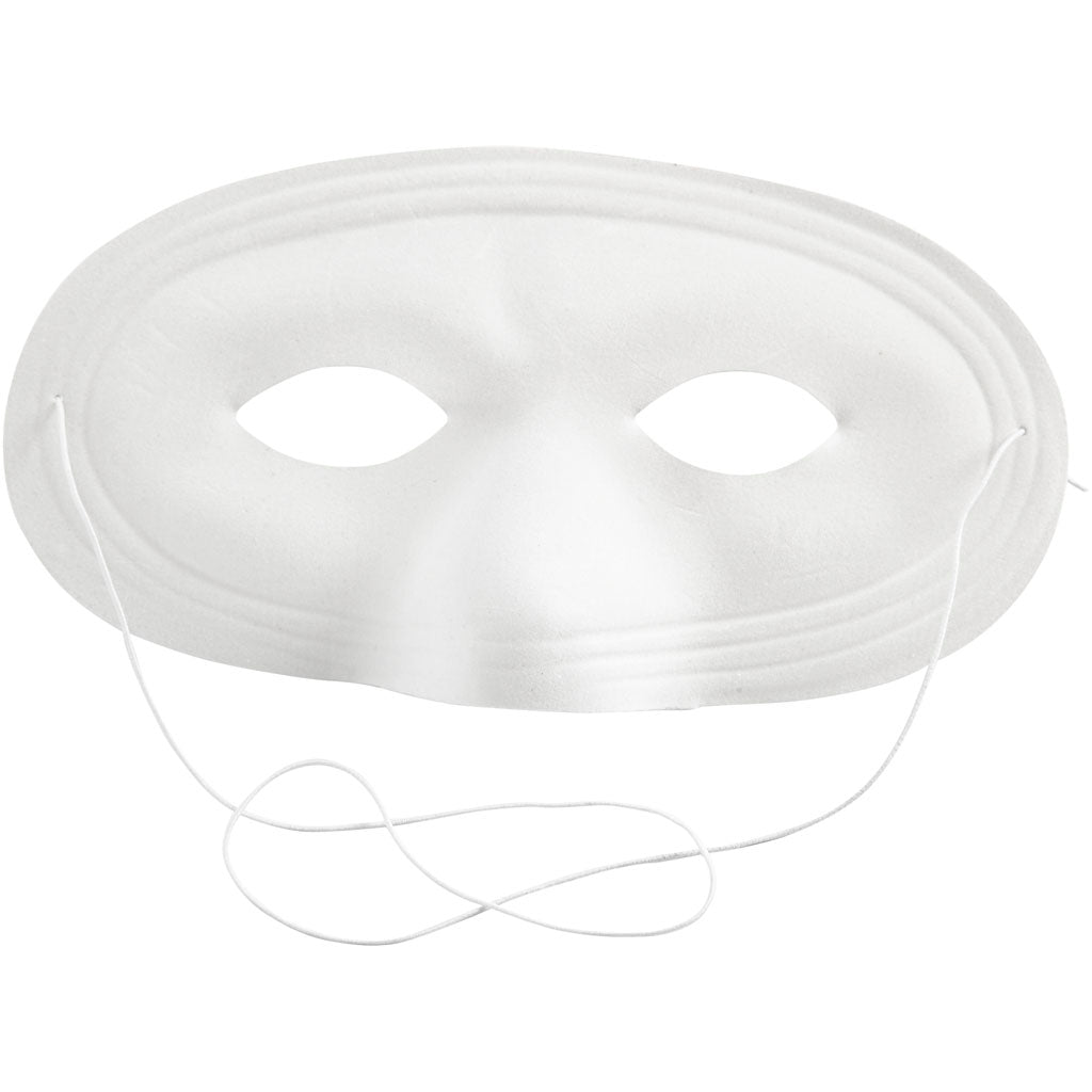 Half Face Masks, H: 10 cm, W: 17,5 cm, white, 1 pc