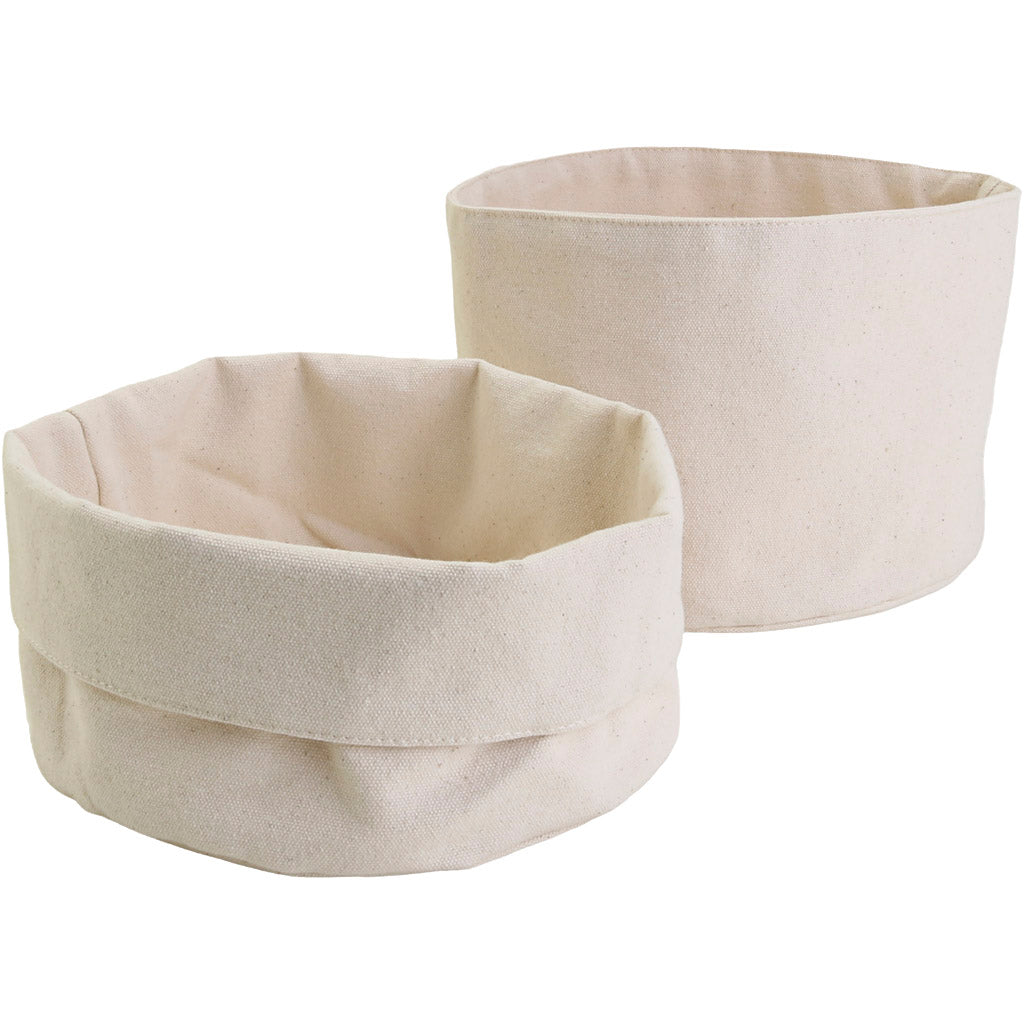 Fabric baskets, H: 14,5 cm, dia. 20 cm, 385 g, light natural, 10 pc/ 1 pack