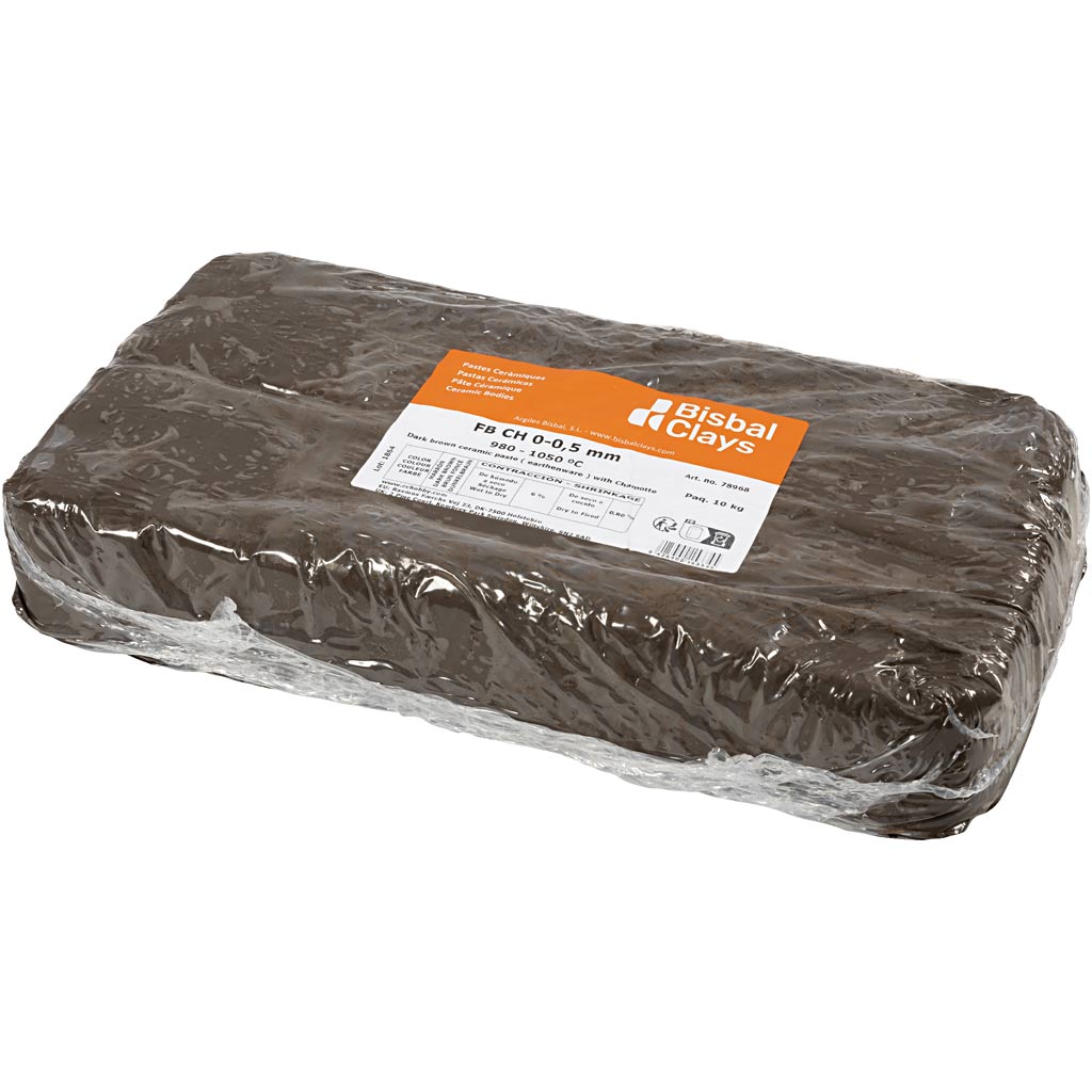 Clay with Chamotte, dark brown, 10 kg/ 1 pack