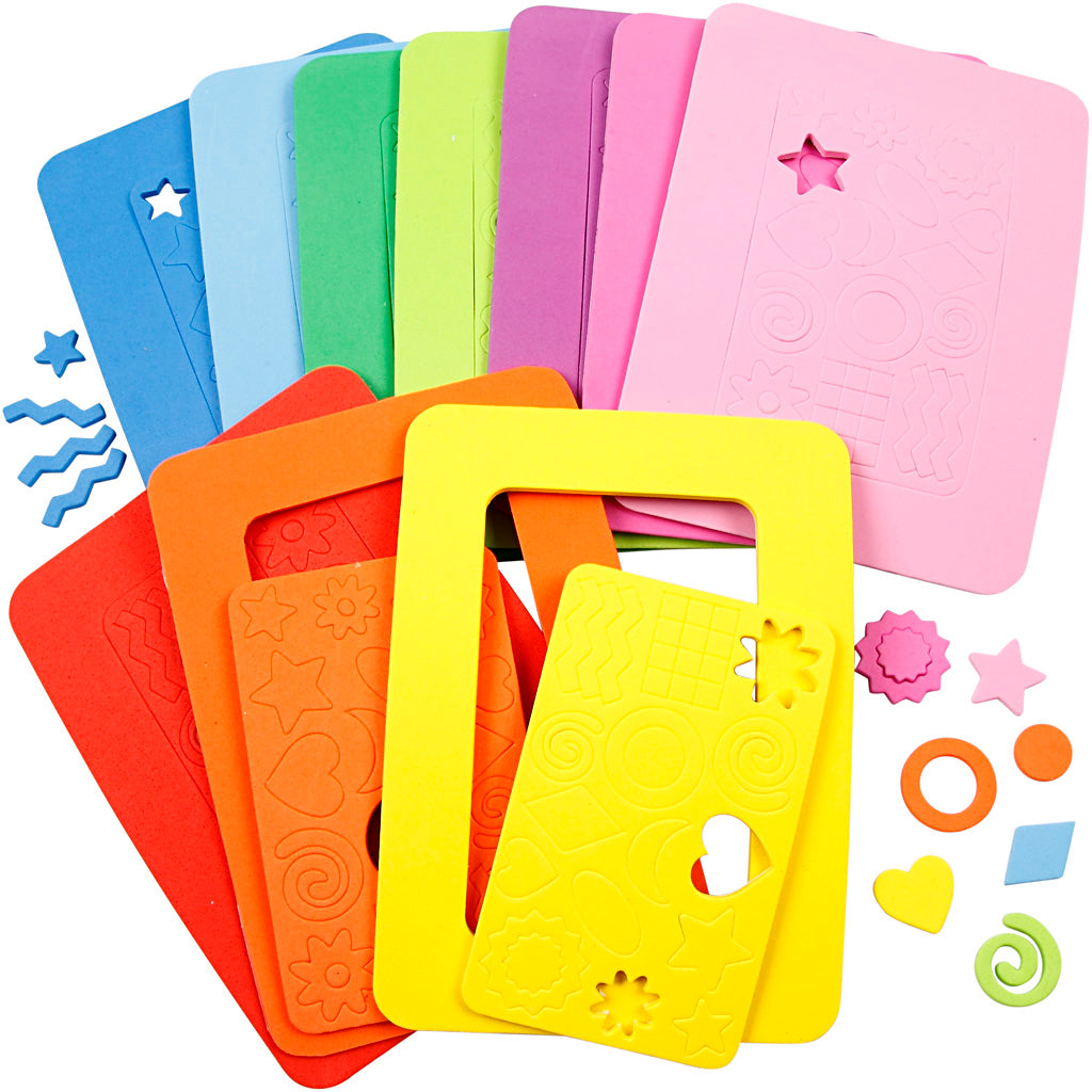 EVA Foam Photo Frames, size 13x18 cm, 10 asstd./ 1 pack
