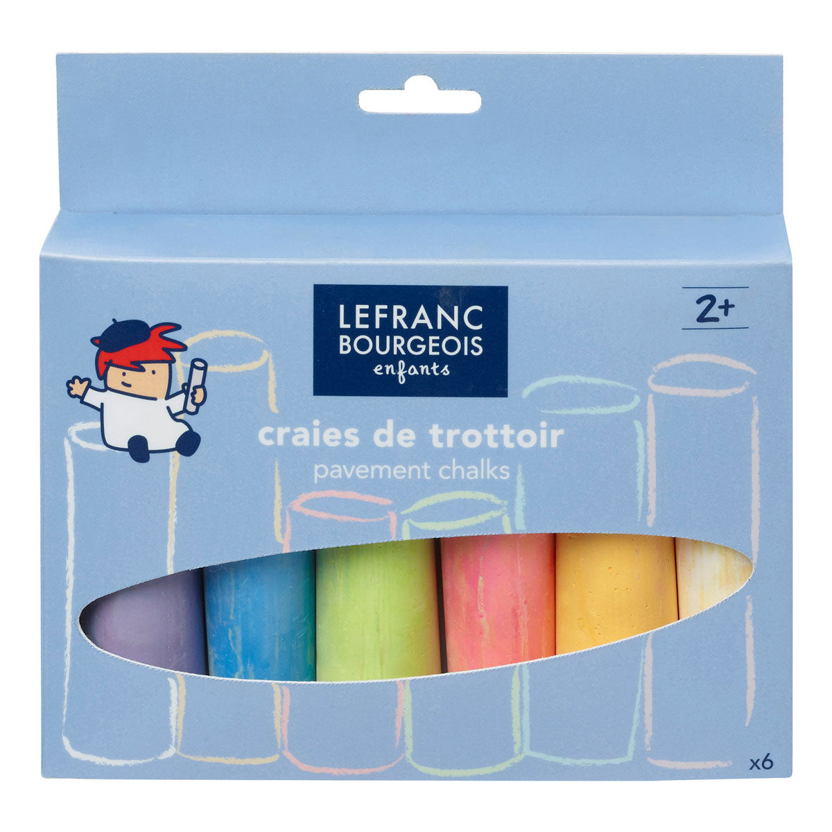 Lefranc Bourgeois Enfants Large Sidewalk Chalk - 6 Pack