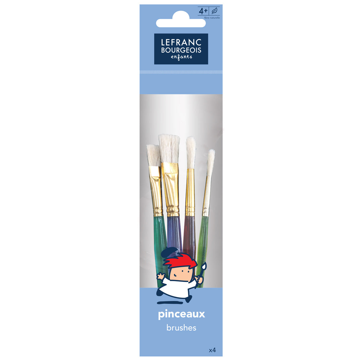 Lefranc Bourgeois Enfants Fun Brush - Transparent Blue 4 Pack