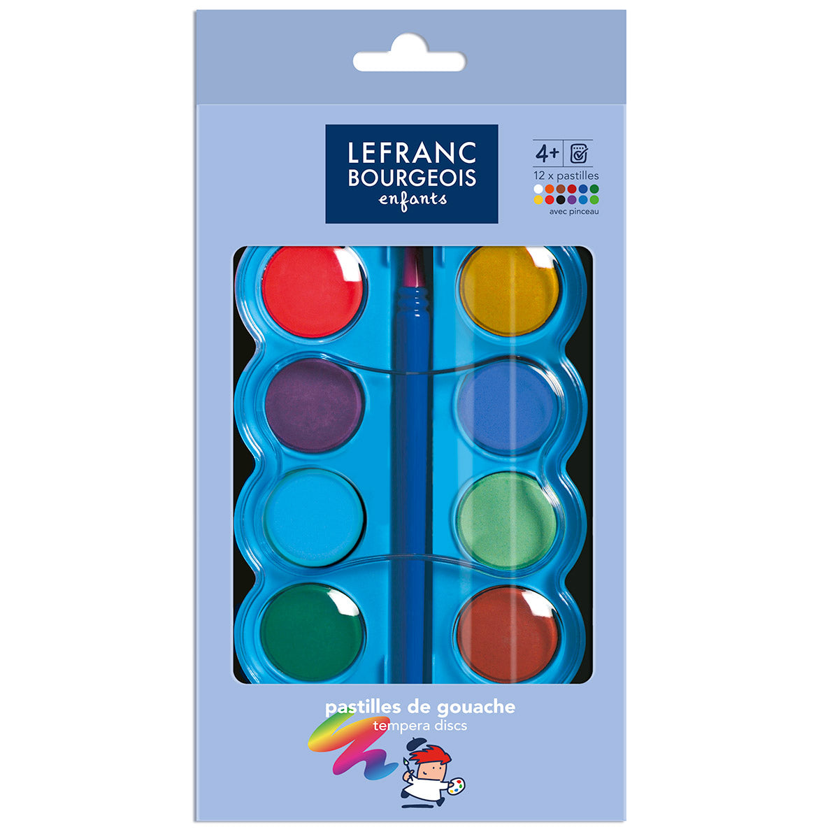 Lefranc Bourgeois Enfants 12 Tempera Discs & Brush
