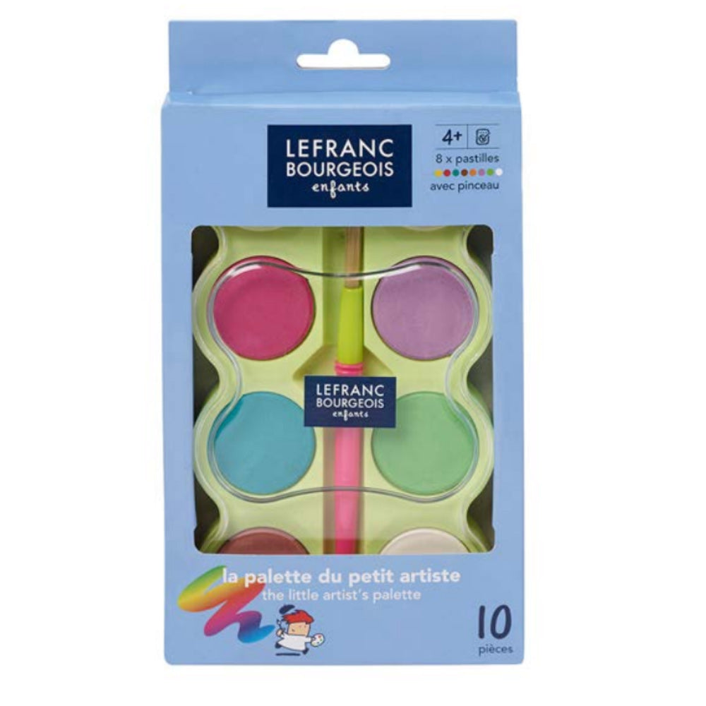 Lefranc Bourgeois Enfants 8 Tempera Discs Set & Brush