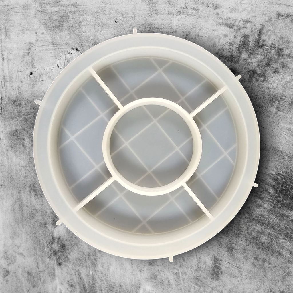 Round Mosaic Checkered Tray Silicone Mould