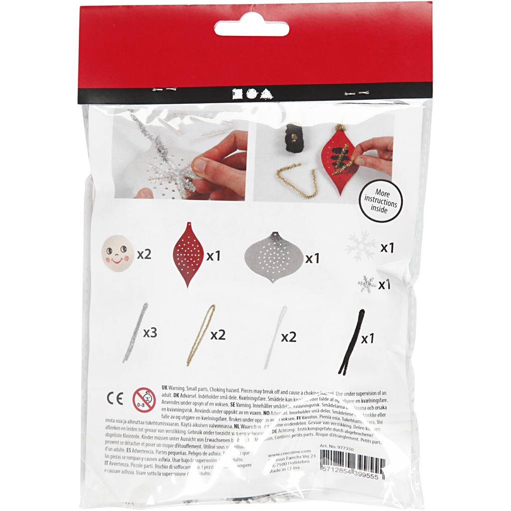 Mini Craft Kit, punched figures for making hanging decorations, 1 set