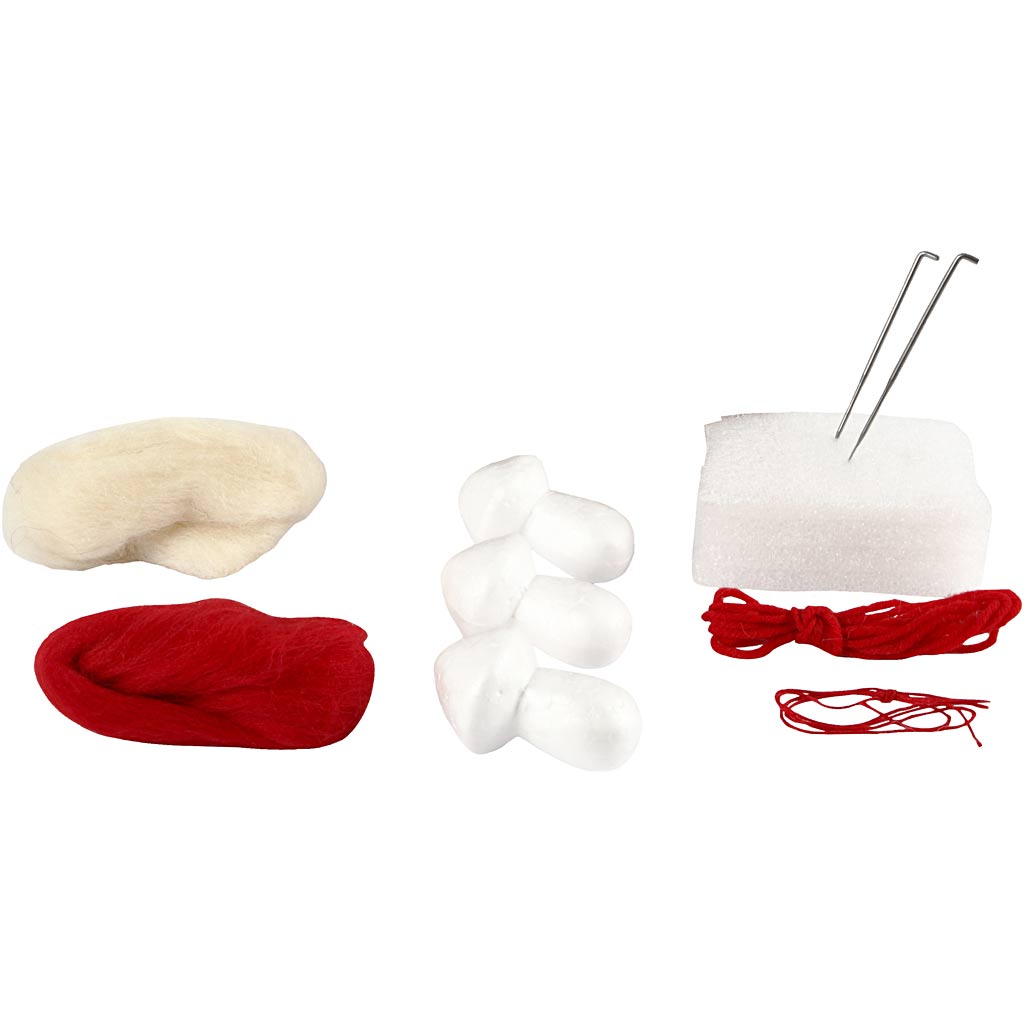Mini Craft Kit, hanging toadstools on a string, H: 5.5 cm, 1 set