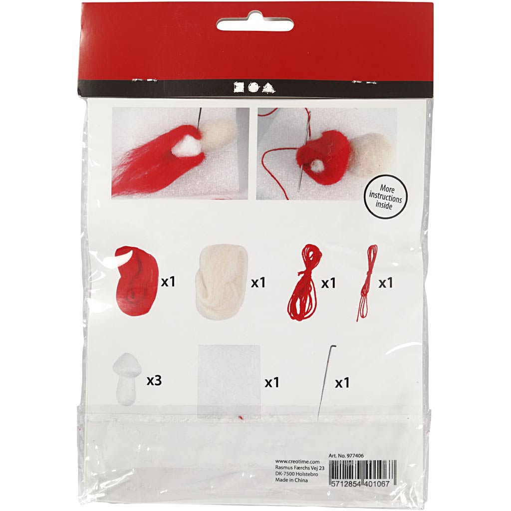 Mini Craft Kit, hanging toadstools on a string, H: 5.5 cm, 1 set