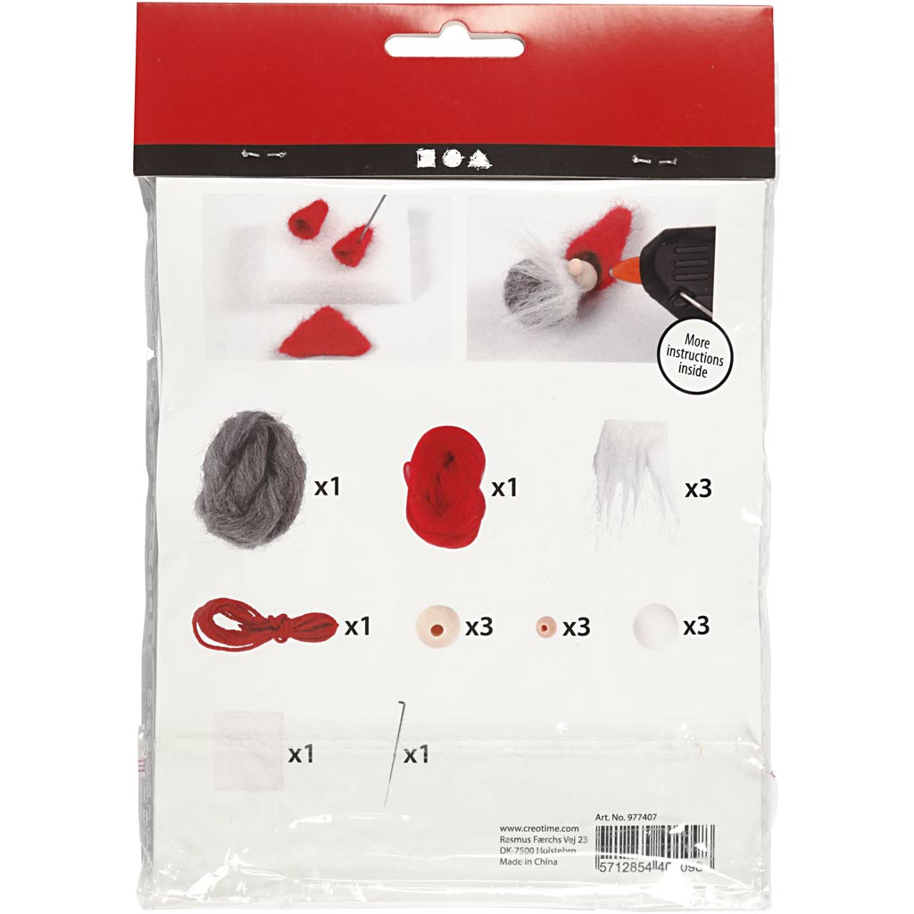 Mini Craft Kit, Nosy elves on a string, H: 6 cm, 1 pack