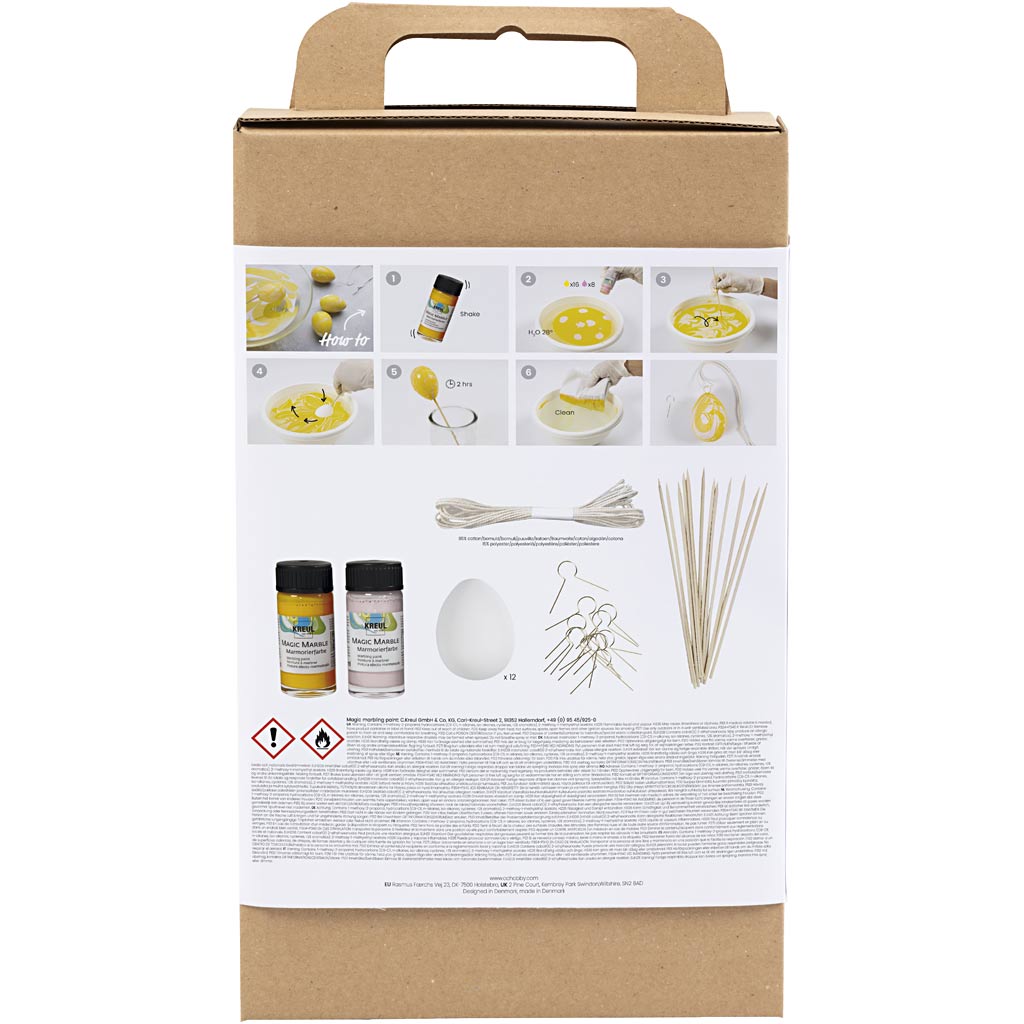 Craft Kit Marbling, rose, yellow