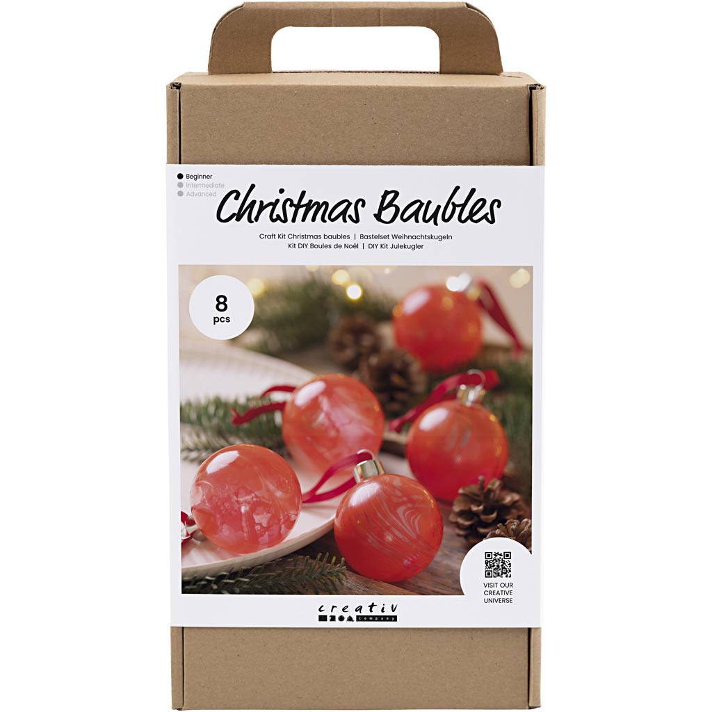 Craft Kit Christmas Baubles, Marbling