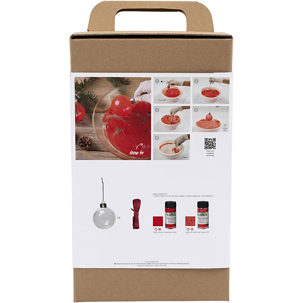 Craft Kit Christmas Baubles, Marbling