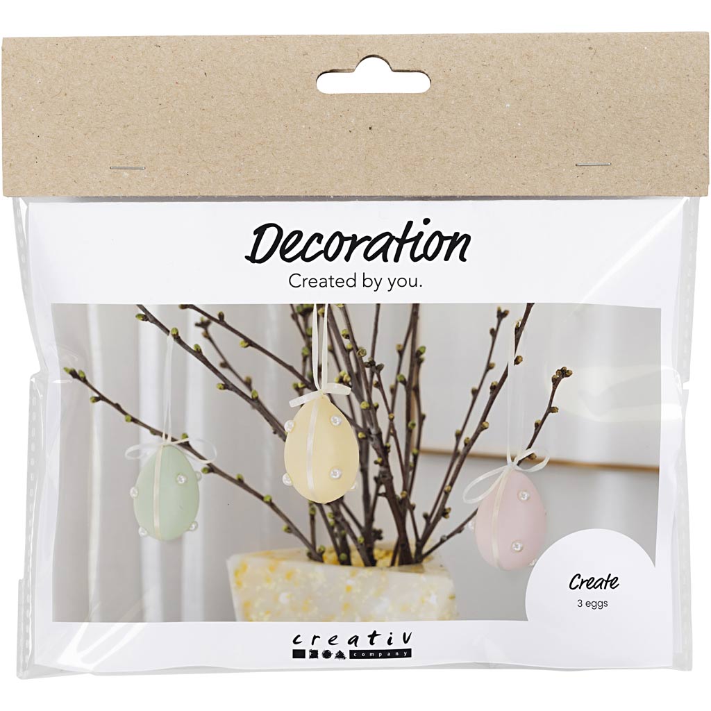 Mini Craft Kit Decoration, Eggs, pastel colours, 1 pack
