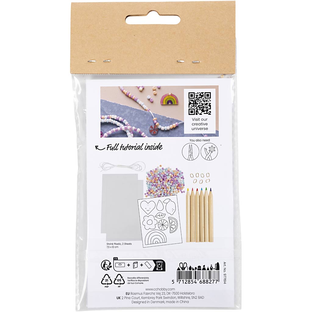Mini Craft Kit Jewellery, Shrink Plastic Bracelets, 1 pack
