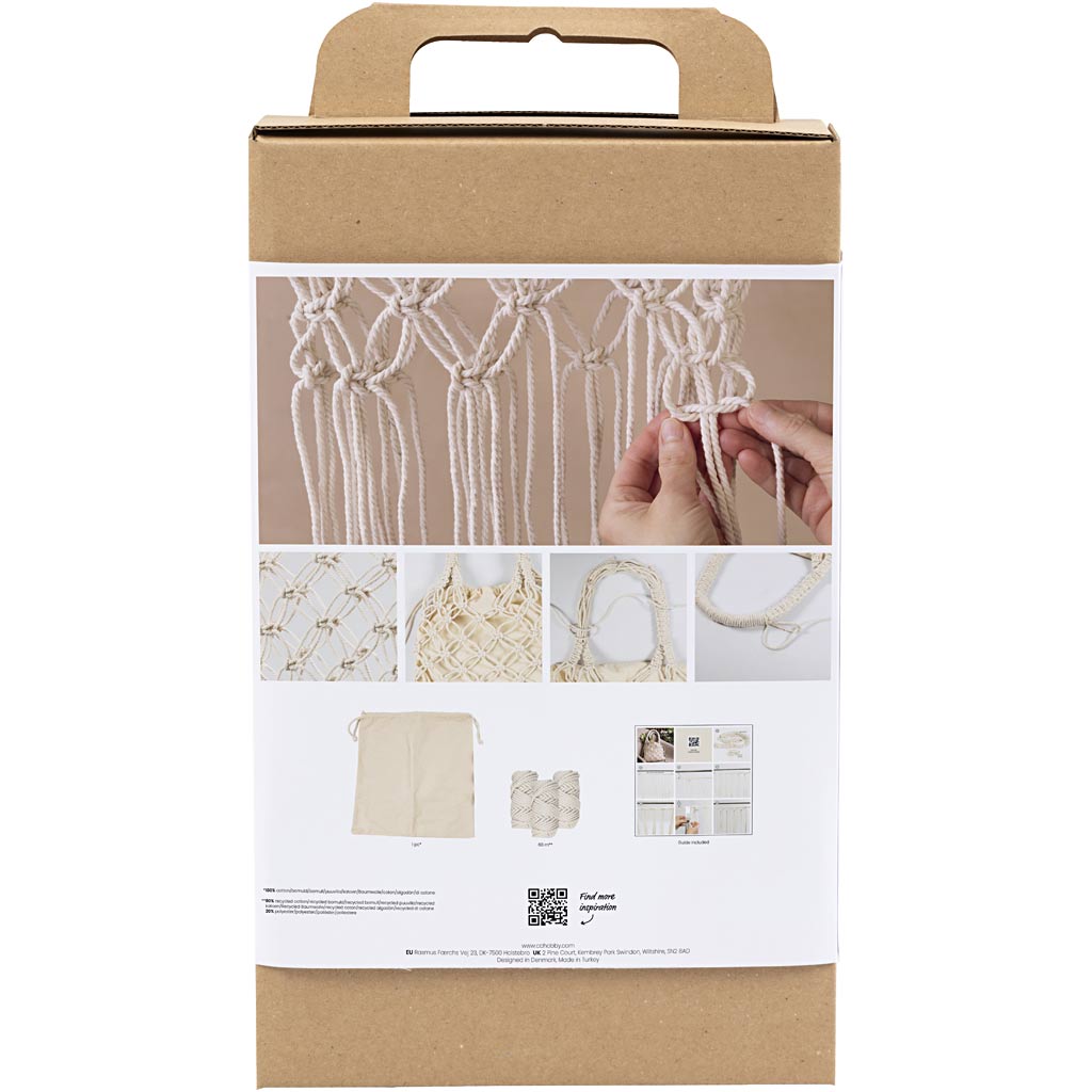 Craft Kit Macramé, Bag, white