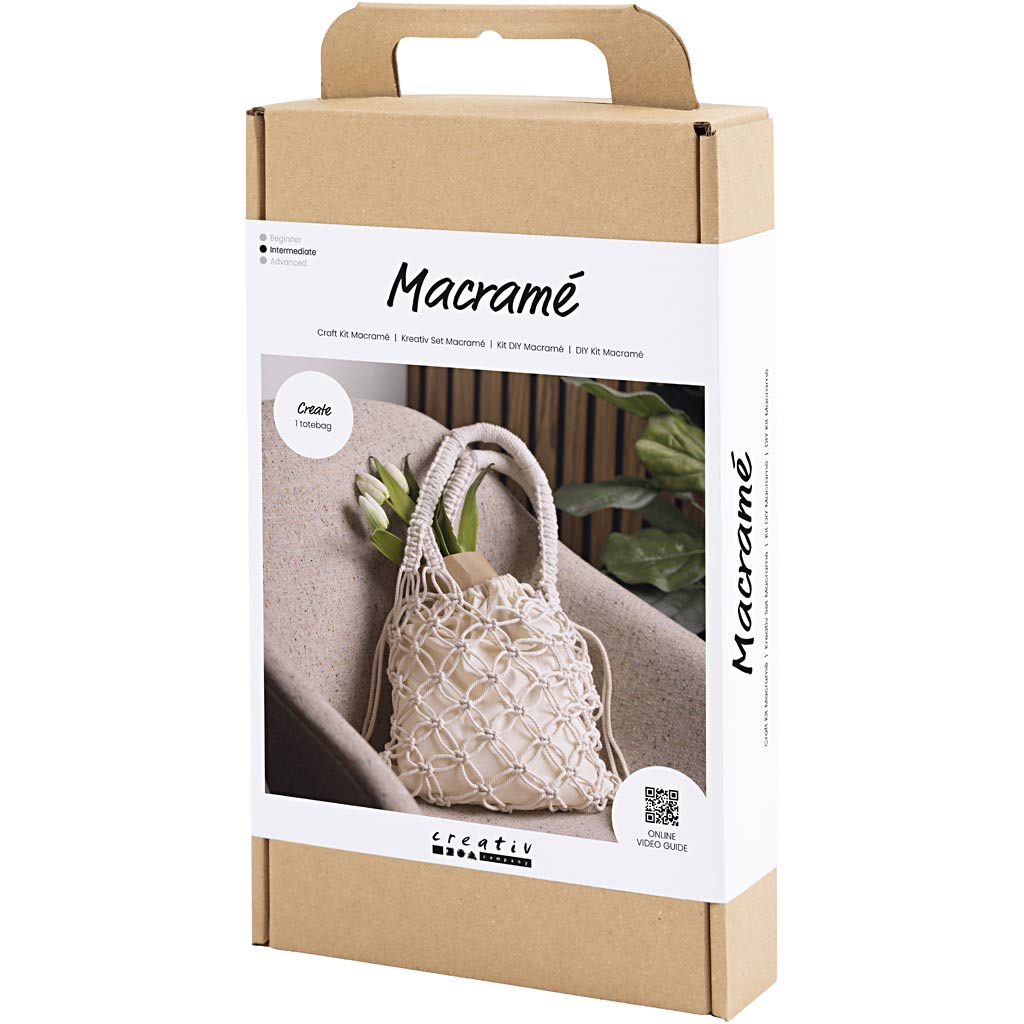 Craft Kit Macramé, Bag, white