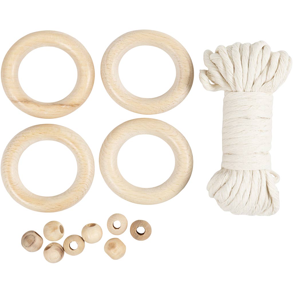 Mini Craft Kit Macramé, Napkin Ring, off white