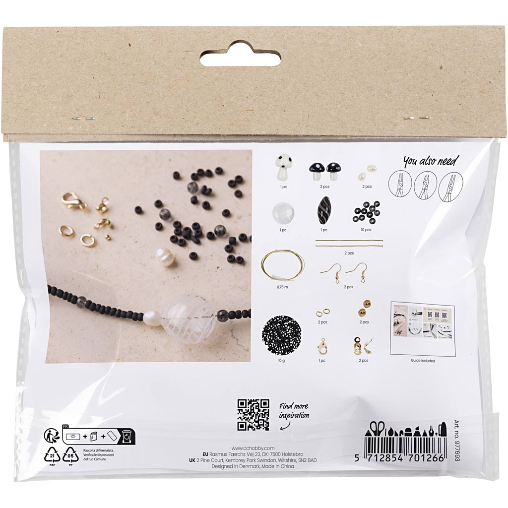 Mini Craft Kit Jewellery, Chunky Necklace, black harmony