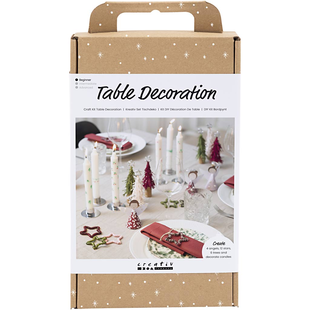 Craft Kit Table Decorations, Angels, Christmas trees, stars, assorted colours