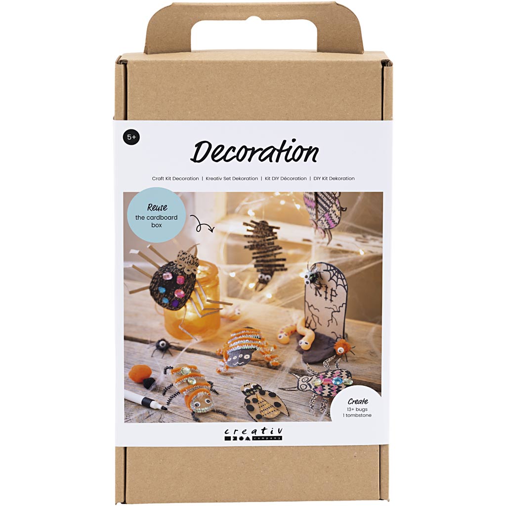 Craft Kit Decoration, Insects, worms and tombstones, assorted colours