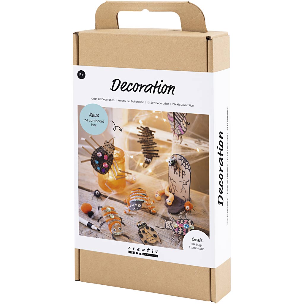Craft Kit Decoration, Insects, worms and tombstones, assorted colours