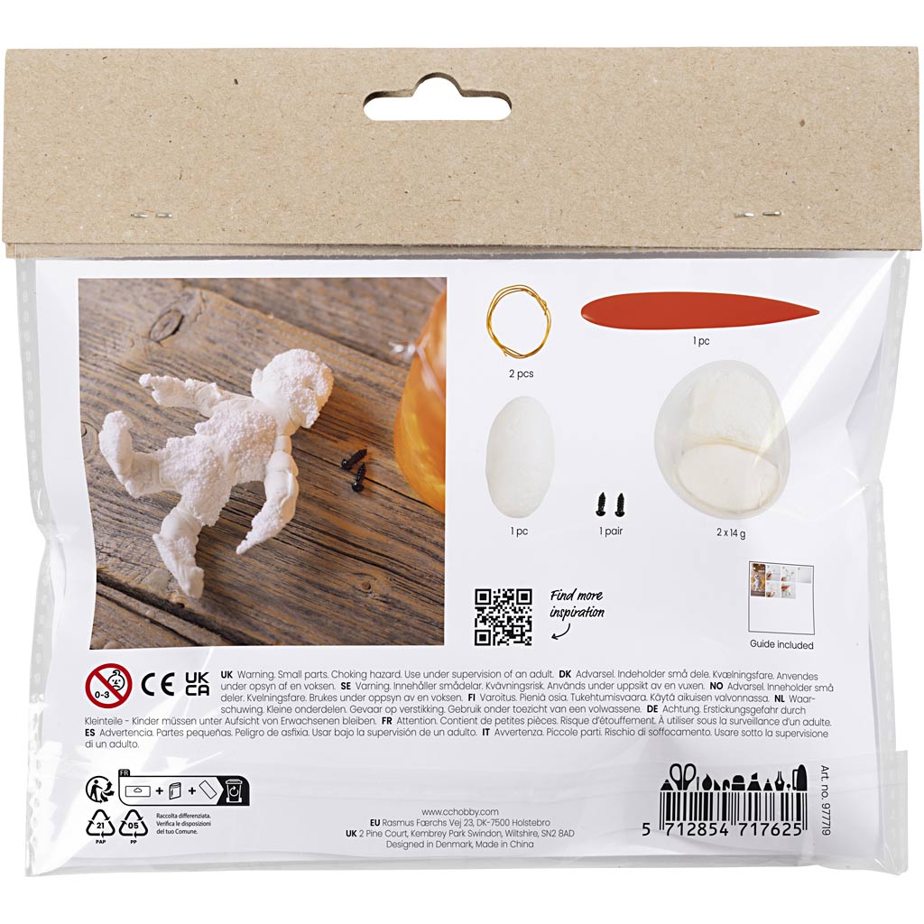 Mini Craft Kit Modelling, Mummy, white, 1 pack