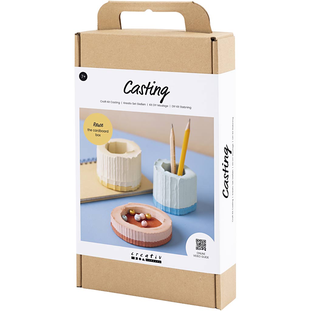 Craft Kit Casting, Containers, blue, red, light yellow