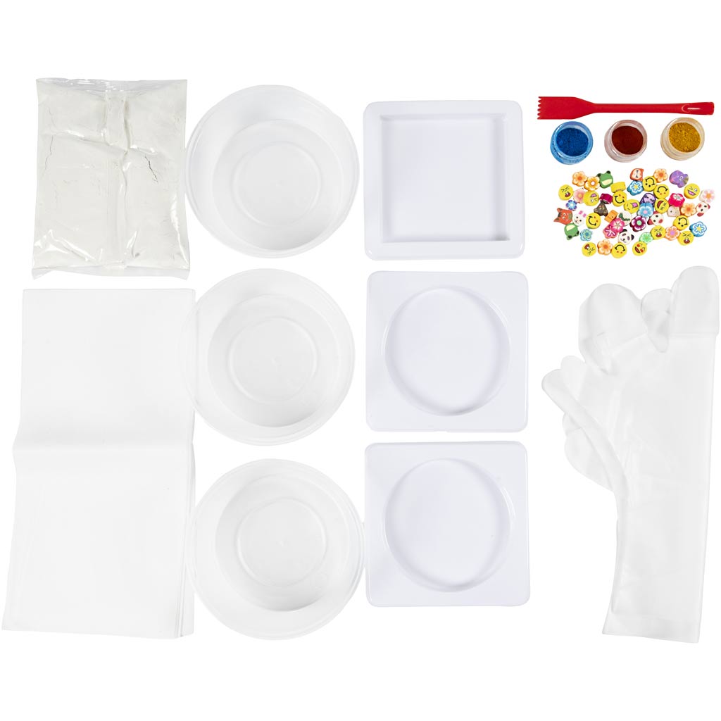 Craft Kit Casting, Tiles, blue, red, yellow
