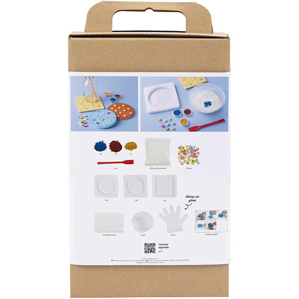 Craft Kit Casting, Tiles, blue, red, yellow