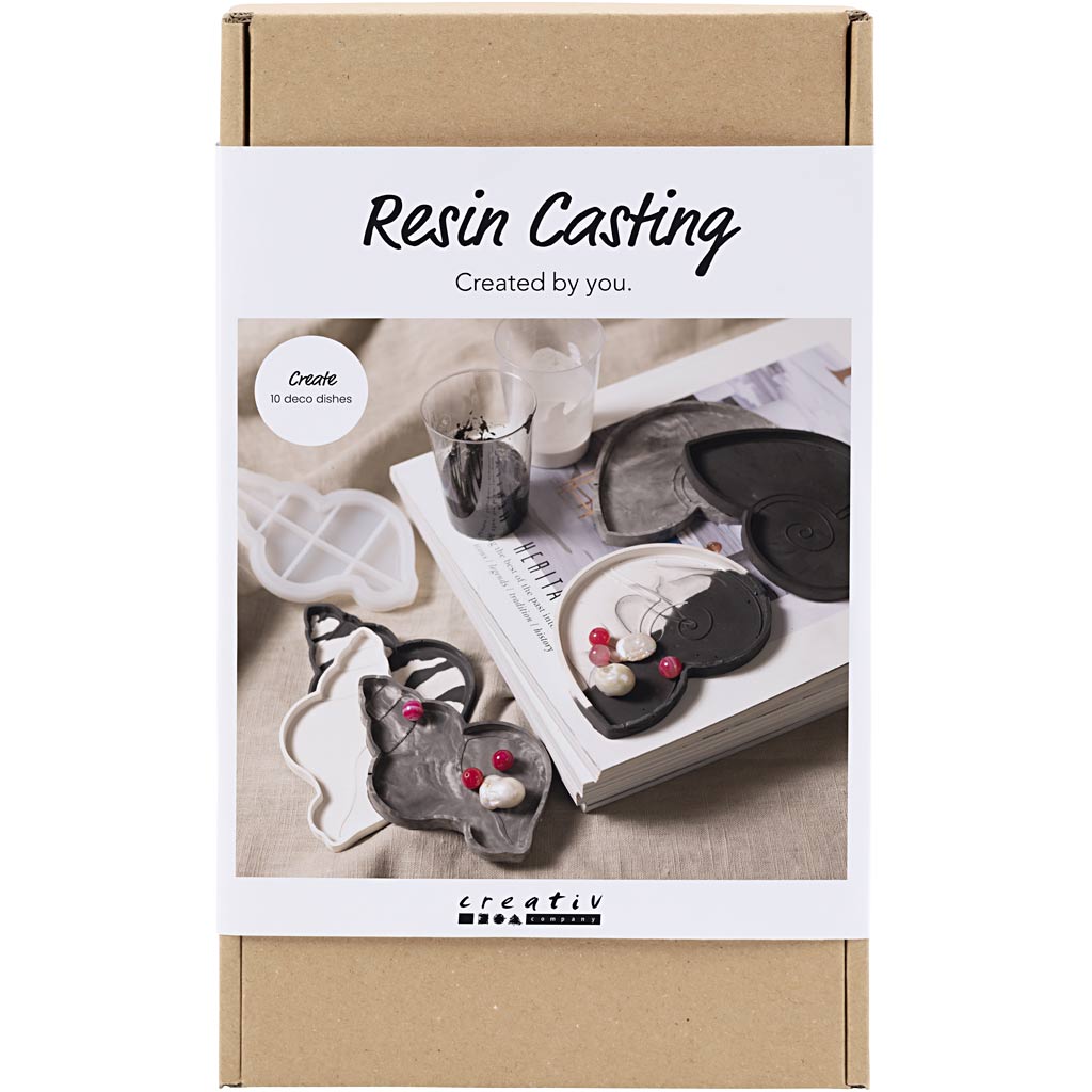 Craft Kit Resin Casting, Conch, black, white