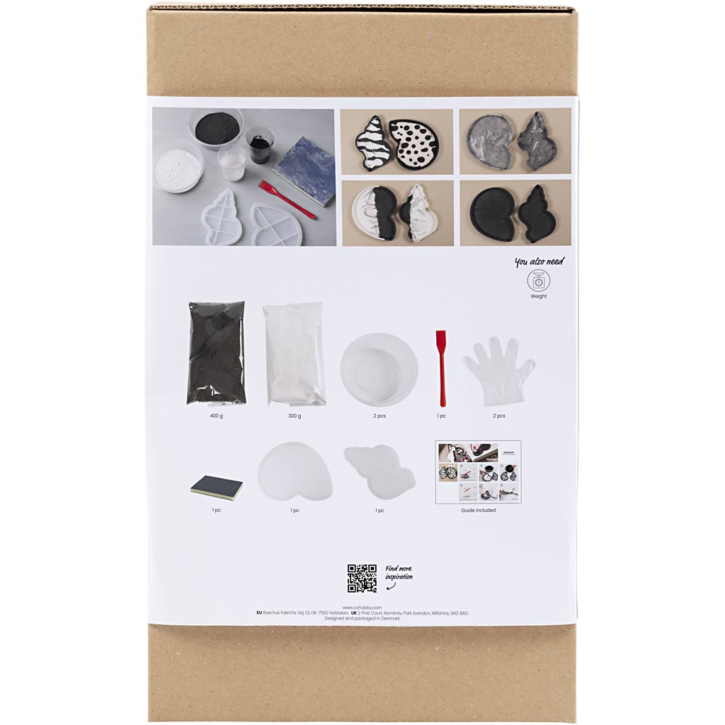 Craft Kit Resin Casting, Conch, black, white