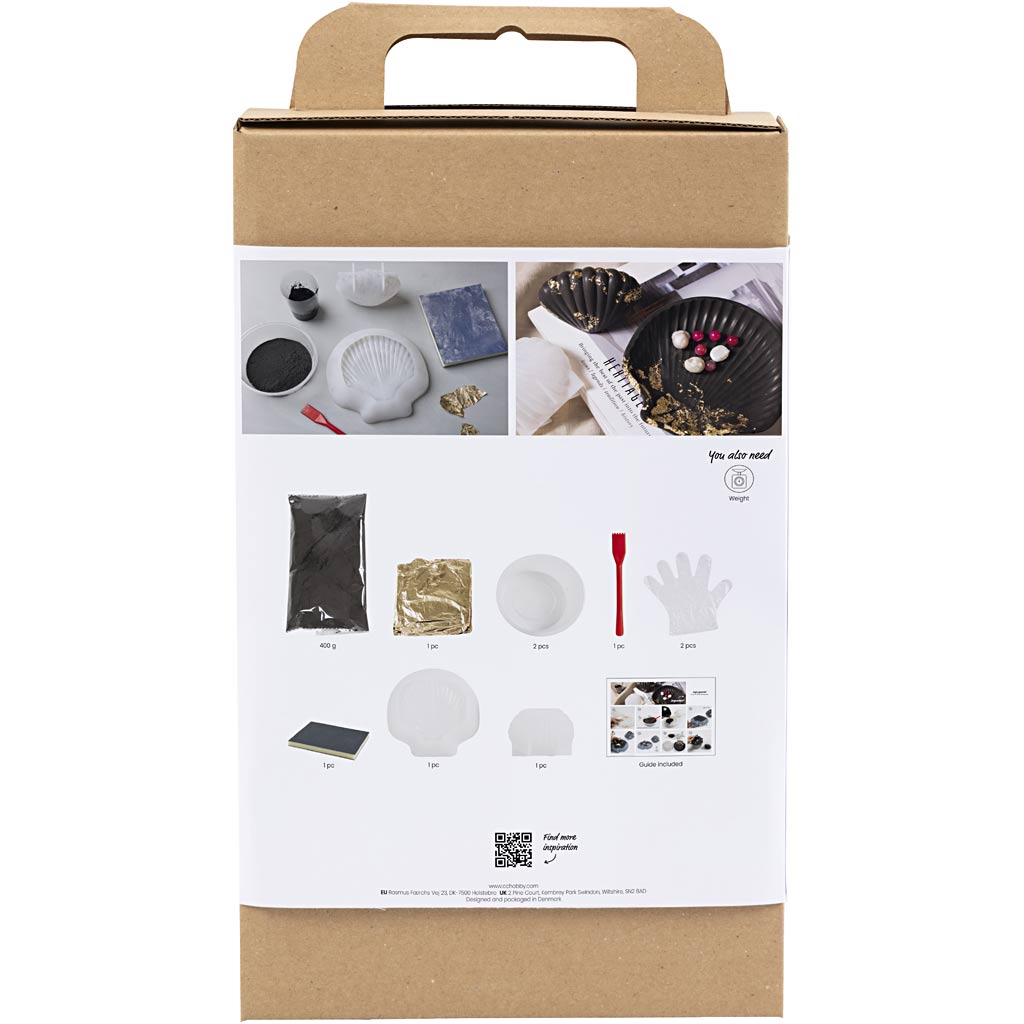 Craft Kit Resin Casting, Mussel, black, gold