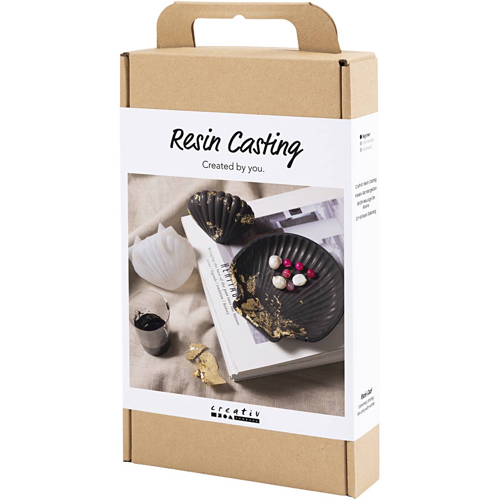 Craft Kit Resin Casting, Mussel, black, gold