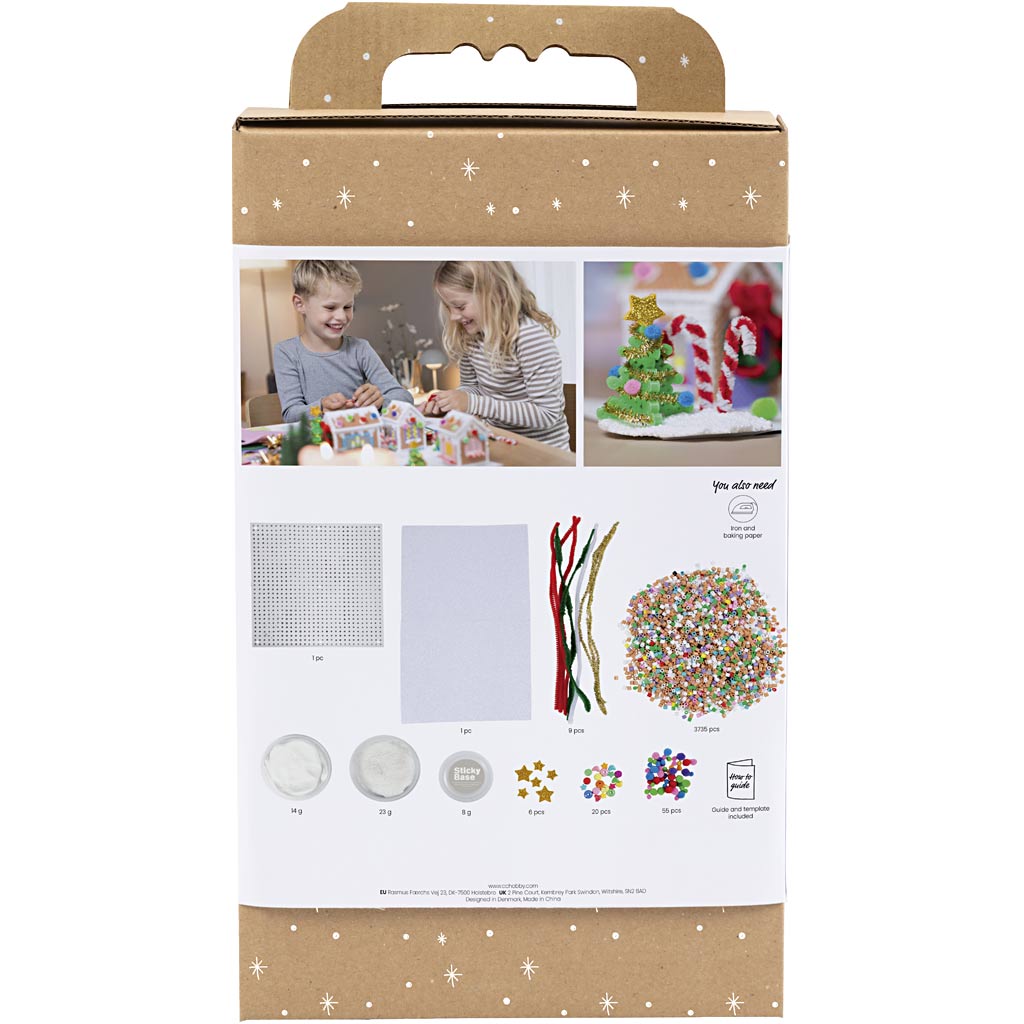 Craft Kit Fuse Beads, Christmas house, assorted colours
